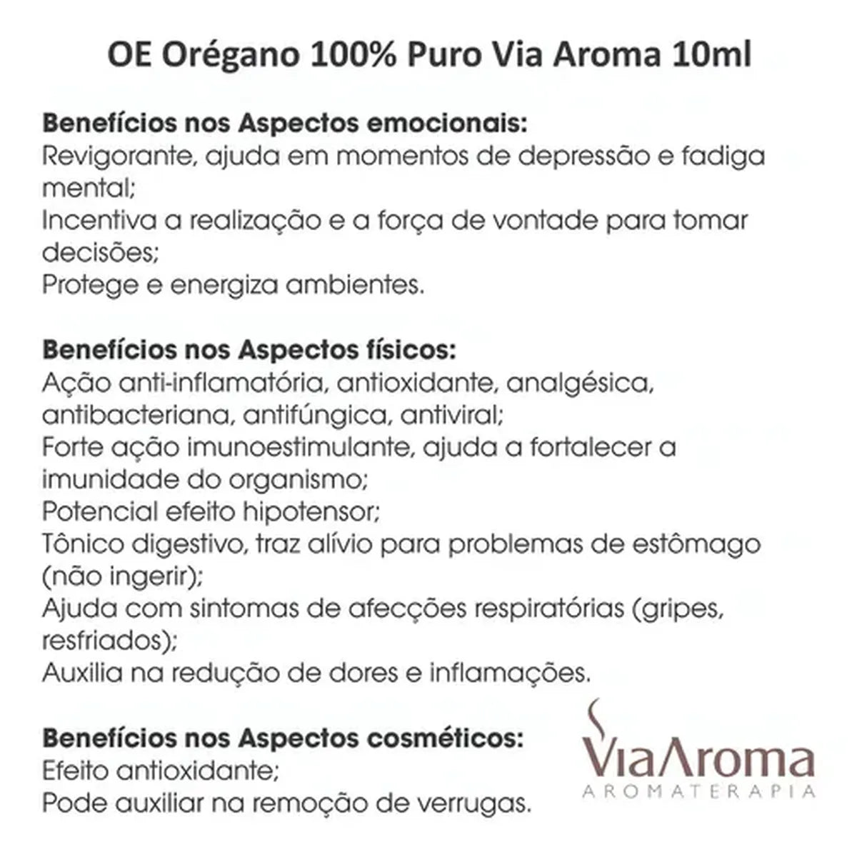 Óleo Essencial Orégano Via Aroma – 10 ml