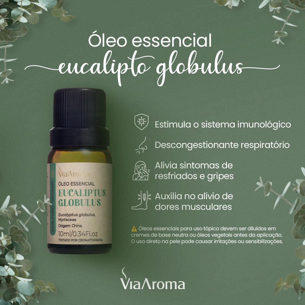 Óleo Essencial Eucalipto Globulus Via Aroma – 10 ml