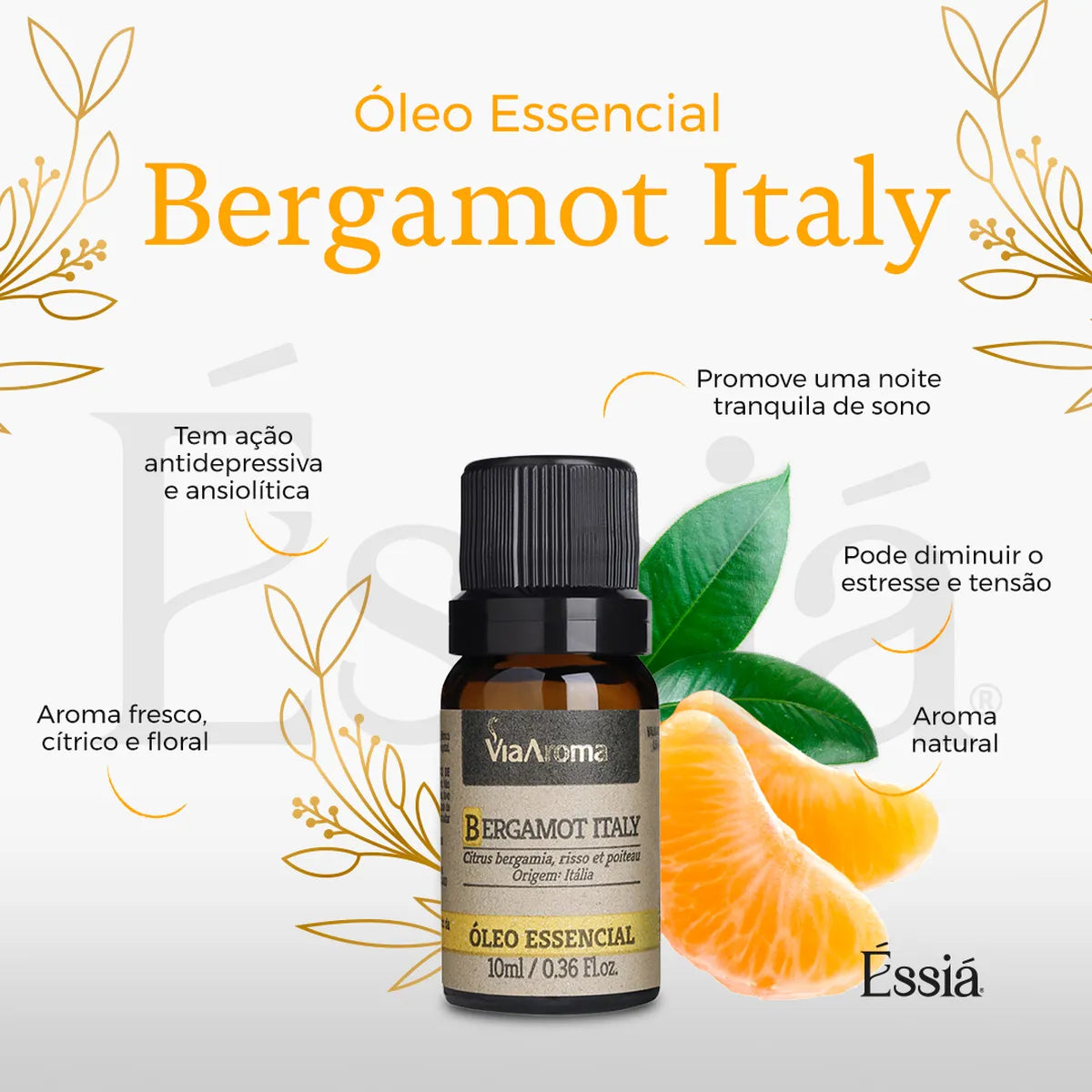 Óleo Essencial Bergamota (Bergamot Italy) Via Aroma – 10 ml