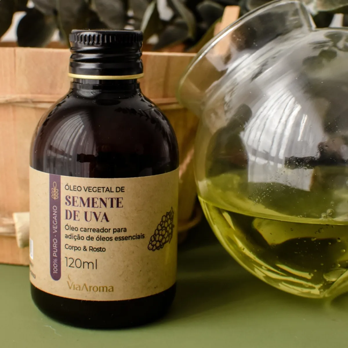 Óleo Vegetal Semente de Uva Via Aroma – 120 ml