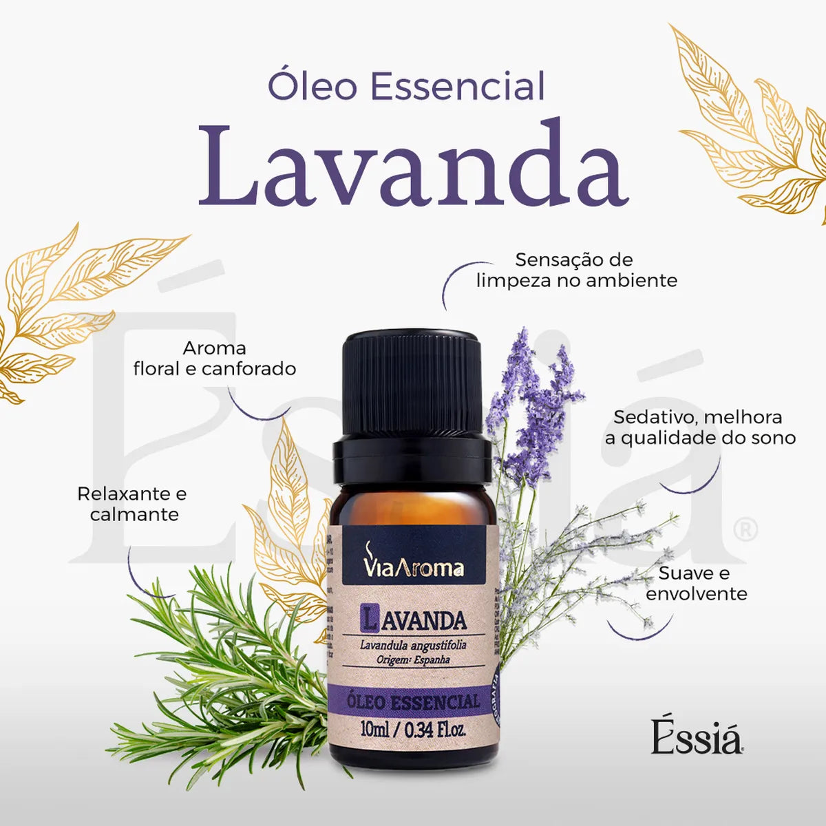 Óleo Essencial Lavanda Via Aroma – 10 ml
