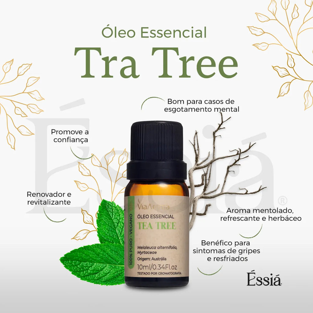 Óleo Essencial Tea Tree (Melaleuca) Via Aroma – 10 ml