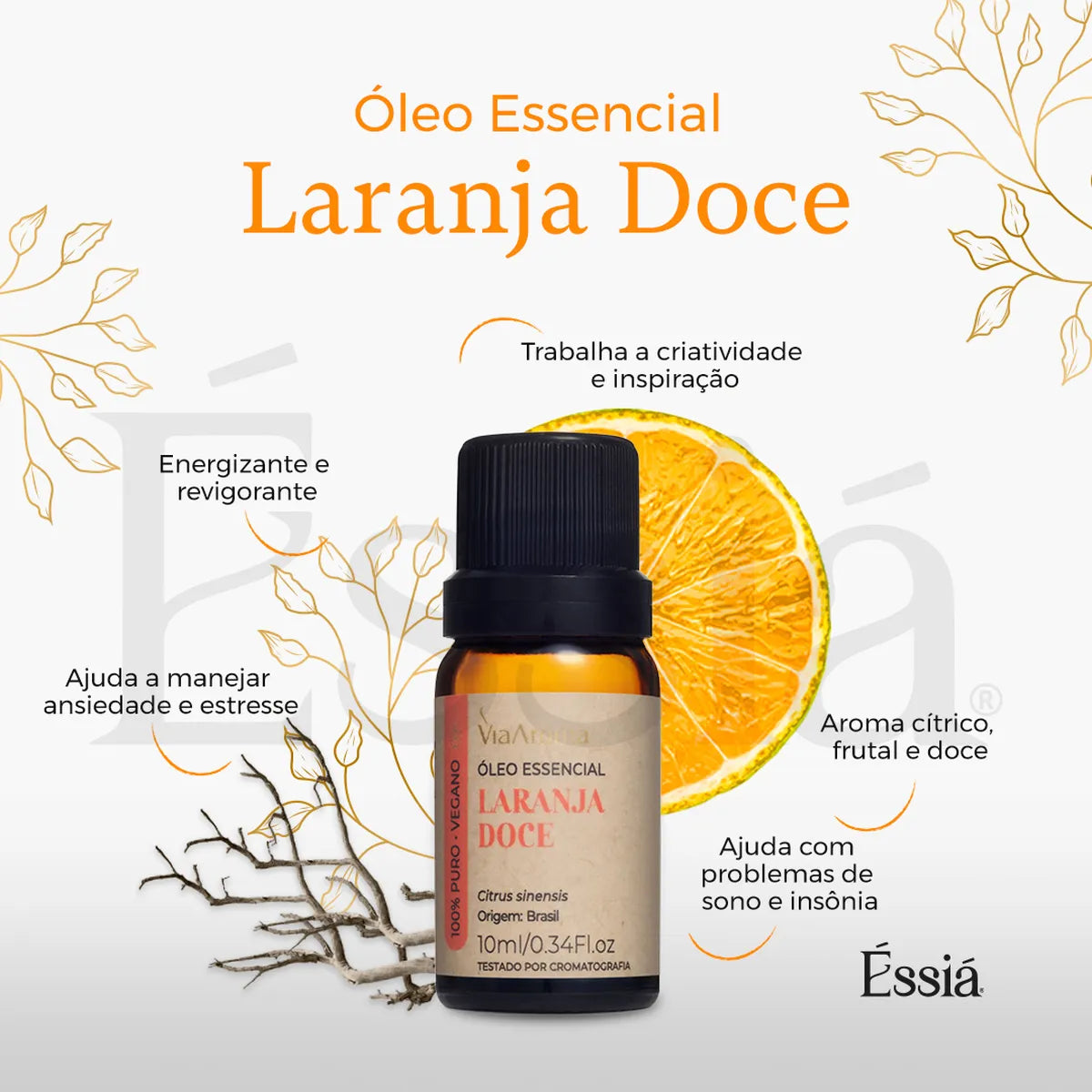 Óleo Essencial Laranja-Doce Via Aroma – 10 ml