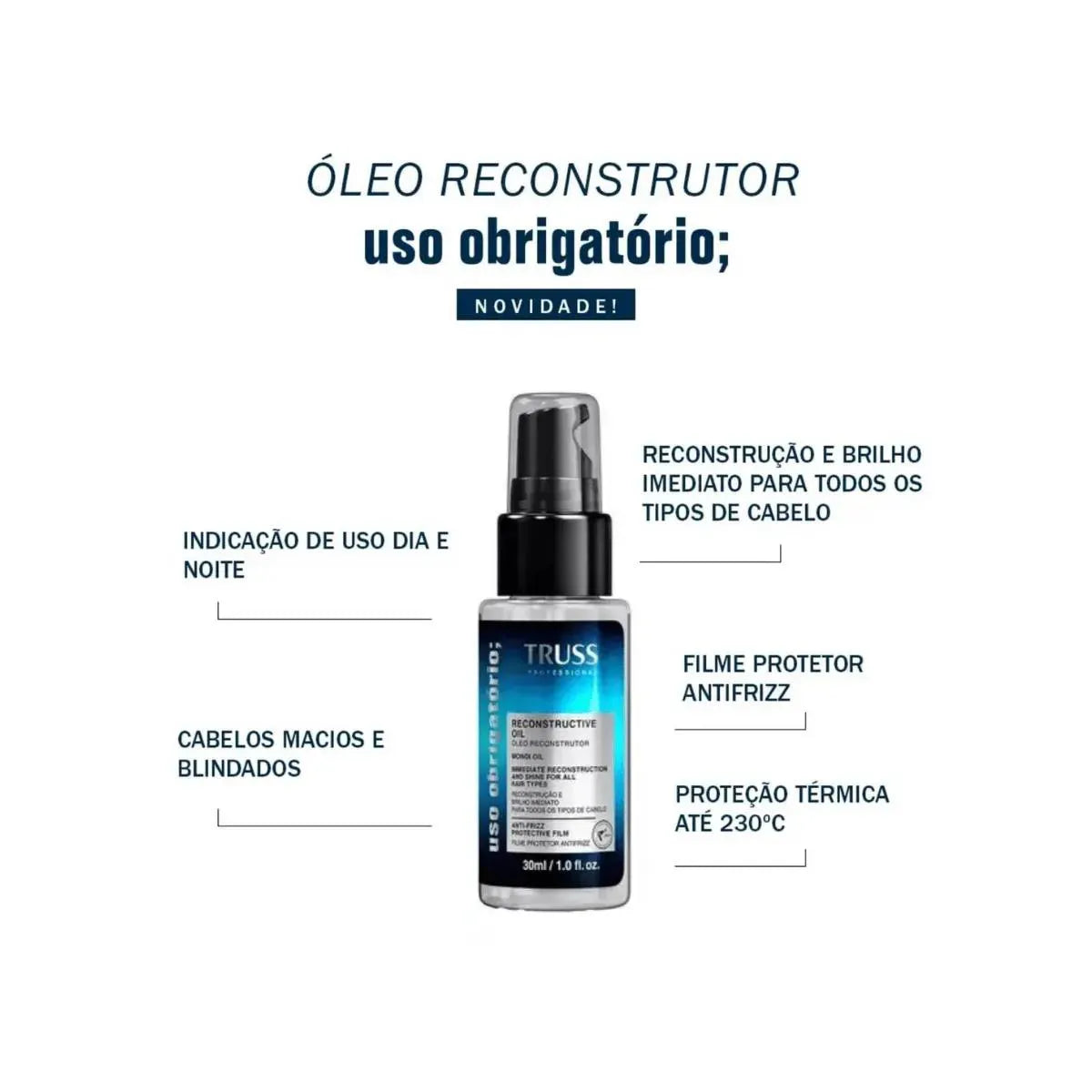 Truss Uso Obrigatório Óleo Capilar Reconstrutor 30 ml