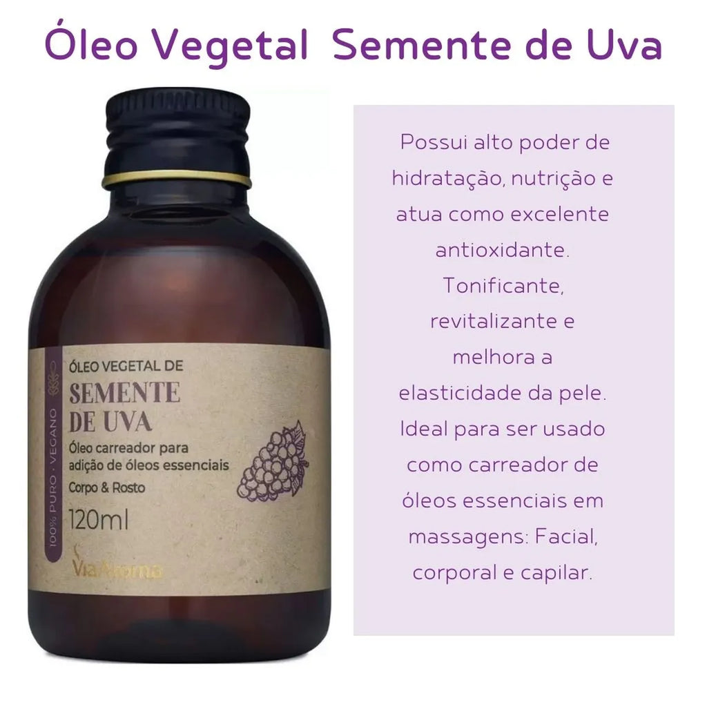 Óleo Vegetal Semente de Uva Via Aroma – 120 ml