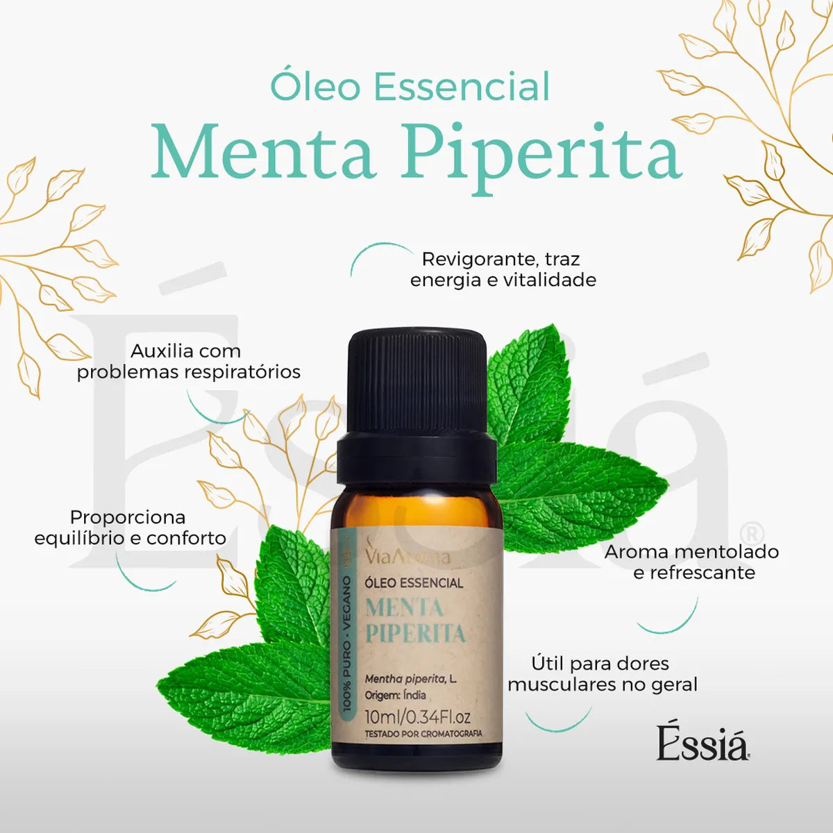Óleo Essencial Menta Piperita (Hortelã-Pimenta) Via Aroma – 10 ml